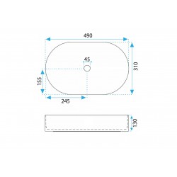 Umywalka nablatowa Rea Vanda Baby Blue Matt