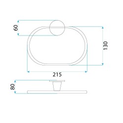 Wieszak łazienkowy RING 16101 Aristo Miedź Szczotkowana