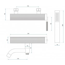 Bateria wannowa REA Argon Miedź szczotkowana