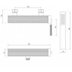 Bateria prysznicowa REA Argon MIEDŹ SZCZOTKOWANA