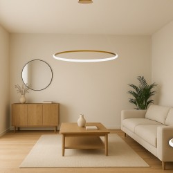 Lampa wisząca LED LHJ005-CP 60cm ZŁOTA SZCZOTKOWANA