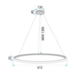 Lampa wisząca LED LHJ005-CP 60cm ZŁOTA SZCZOTKOWANA