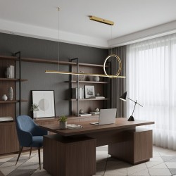 LAMPA SUFITOWA WISZĄCA LED LHJ111-CP C ZŁOTA SZCZOTKOWANA