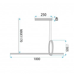 LAMPA SUFITOWA WISZĄCA LED LHJ111-CP C ZŁOTA SZCZOTKOWANA