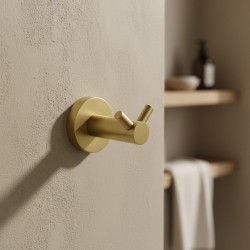 Wieszak łazienkowy Dwuramienny 5605 Leo Złoty Szczotkowany