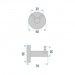 Wieszak łazienkowy Dwuramienny 5605 Leo Złoty Szczotkowany