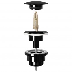 Korek umywalkowy uniwersalny klik-klak Rea CZARNY METALICZNY