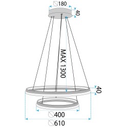LAMPA WISZĄCA SUFITOWA LED KRYSZTAŁOWA LHJ043-CP2 ZŁOTA