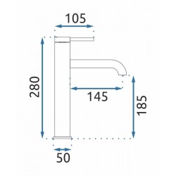 Bateria umywalkowa Rea Spot Nikiel Szczotkowany Wysoka