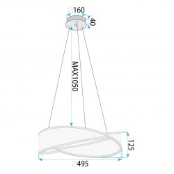 LAMPA SUFITOWA WISZĄCA G136-CP 50cm Złota