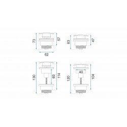 Korek umywalkowy uniwersalny klik-klak Rea Złoty Antyczny