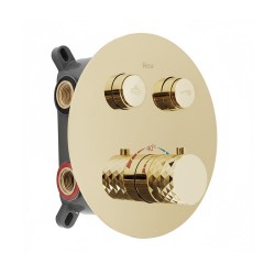 Zestaw natryskowy podtynkowy z termostatem Rea Lungo Diamond Złoty+ BOX