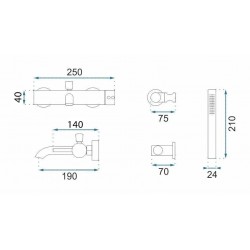 Bateria wannowa REA Lungo Grip Tytan