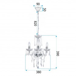 LAMPA SUFITOWA WISZĄCA EBT005-3CP CZARNA