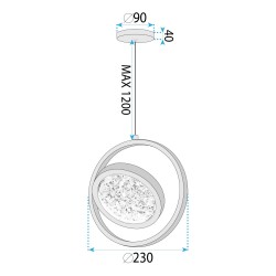 LAMPA WISZĄCA LED LHJ106-1CP JASNE RÓŻOWE ZŁOTO