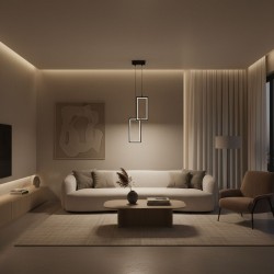 LAMPA SUFITOWA WISZĄCA LED LHJ085-2CP CZARNA