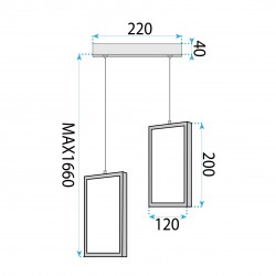 LAMPA SUFITOWA WISZĄCA LED LHJ085-2CP CZARNA