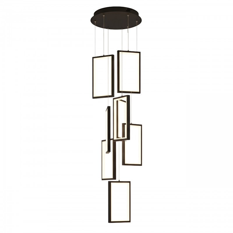 LAMPA SUFITOWA WISZĄCA LED LHJ089-7CP CZARNA