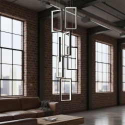 LAMPA SUFITOWA WISZĄCA LED LHJ089-7CP CZARNA