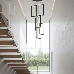 LAMPA SUFITOWA WISZĄCA LED LHJ089-7CP CZARNA