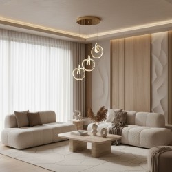 LAMPA SUFITOWA WISZĄCA LED LHJ093-3CP ZŁOTA