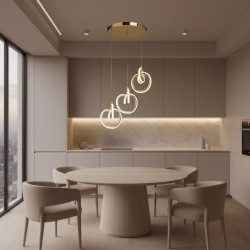 LAMPA SUFITOWA WISZĄCA LED LHJ093-3CP ZŁOTA