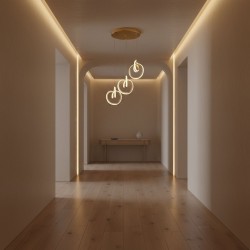 LAMPA SUFITOWA WISZĄCA LED LHJ093-3CP ZŁOTA