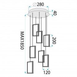 LAMPA SUFITOWA WISZĄCA LED LHJ090-7CP ZŁOTA