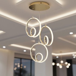 LAMPA SUFITOWA WISZĄCA LED LHJ095-3CP ZŁOTA