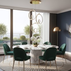 LAMPA SUFITOWA WISZĄCA LED LHJ095-3CP ZŁOTA