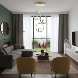 LAMPA SUFITOWA WISZĄCA LED LHJ095-3CP ZŁOTA