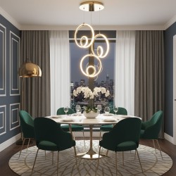 LAMPA SUFITOWA WISZĄCA LED LHJ095-3CP ZŁOTA