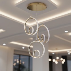 LAMPA SUFITOWA WISZĄCA LED LHJ095-3CP ZŁOTA