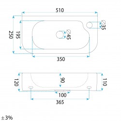 Umywalka nablatowa / ścienna Rea Odetta