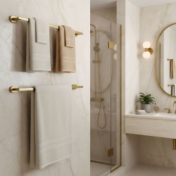 Wieszak łazienkowy jednoramienny Til 101 Złoty Szczotkowany