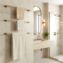 Wieszak łazienkowy jednoramienny Til 101 Złoty Szczotkowany