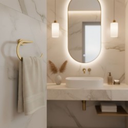 Wieszak łazienkowy RING 110 Til Złoty Szczotkowany