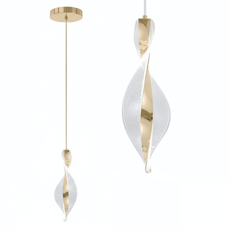 LAMPA SUFITOWA WISZĄCA LED G120-CP GOLD