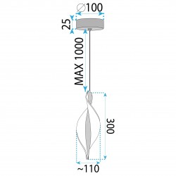 LAMPA SUFITOWA WISZĄCA LED G120-CP GOLD