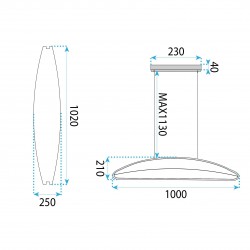 LAMPA SUFITOWA WISZĄCA LED G124-CP Złota