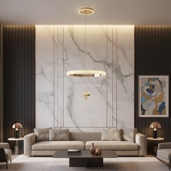 LAMPA SUFITOWA WISZĄCA G142-CP 50cm Złota