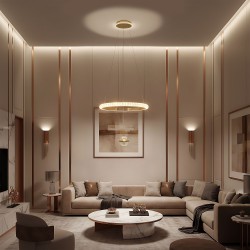 LAMPA SUFITOWA WISZĄCA G142-CP 50cm Złota