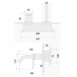 Bateria Umywalkowa Podtynkowa Rea Clif Złota Szczotkowana