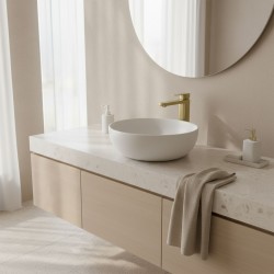 Bateria umywalkowa Rea Arlo Złota Szczotkowana Wysoka