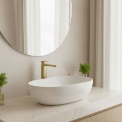 Bateria umywalkowa Rea Arlo Złota Szczotkowana Wysoka