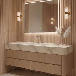 Bateria umywalkowa Rea Arlo Nikiel Szczotkowany Wysoka