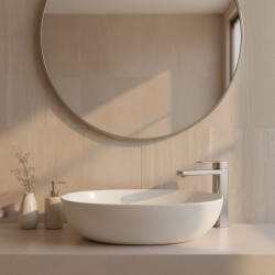 Bateria umywalkowa Rea Arlo Nikiel Szczotkowany Wysoka