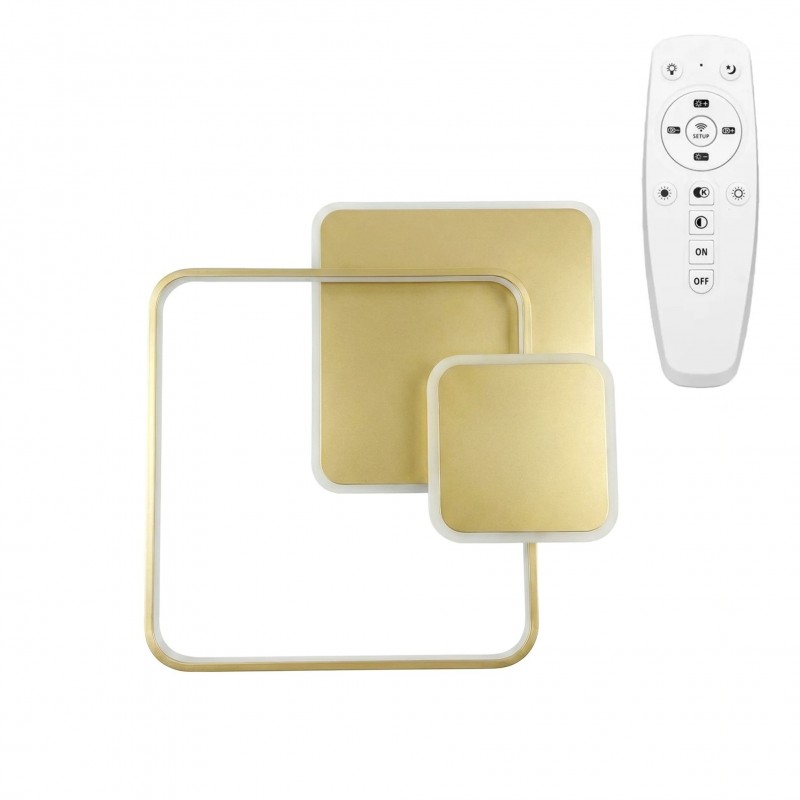 Lampa sufitowa APP1713-C plafon LED ZŁOTA + pilot