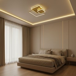 Lampa sufitowa APP1713-C plafon LED ZŁOTA + pilot