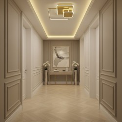 Lampa sufitowa APP1713-C plafon LED ZŁOTA + pilot